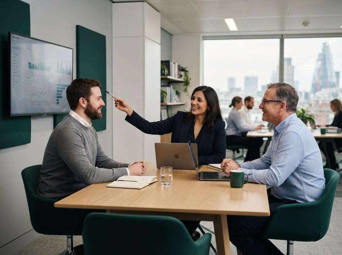 Quernmore analyst reviewing portfolio data remotely